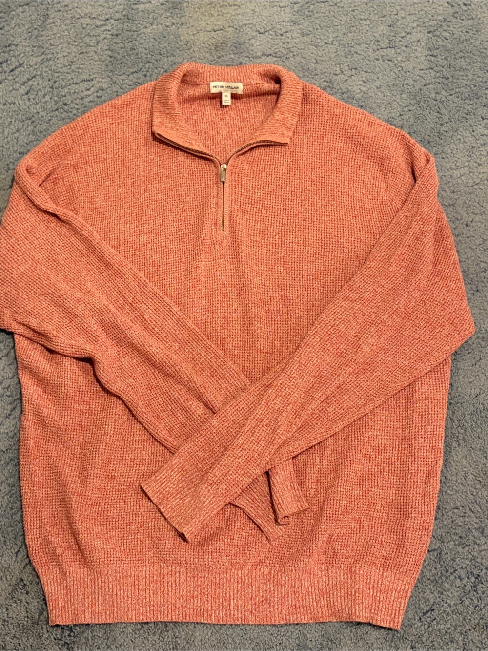 Peter Millar Crown Kitts Twisted 1/4 Zip Sweater Lyche Red Size XL Merino Wool